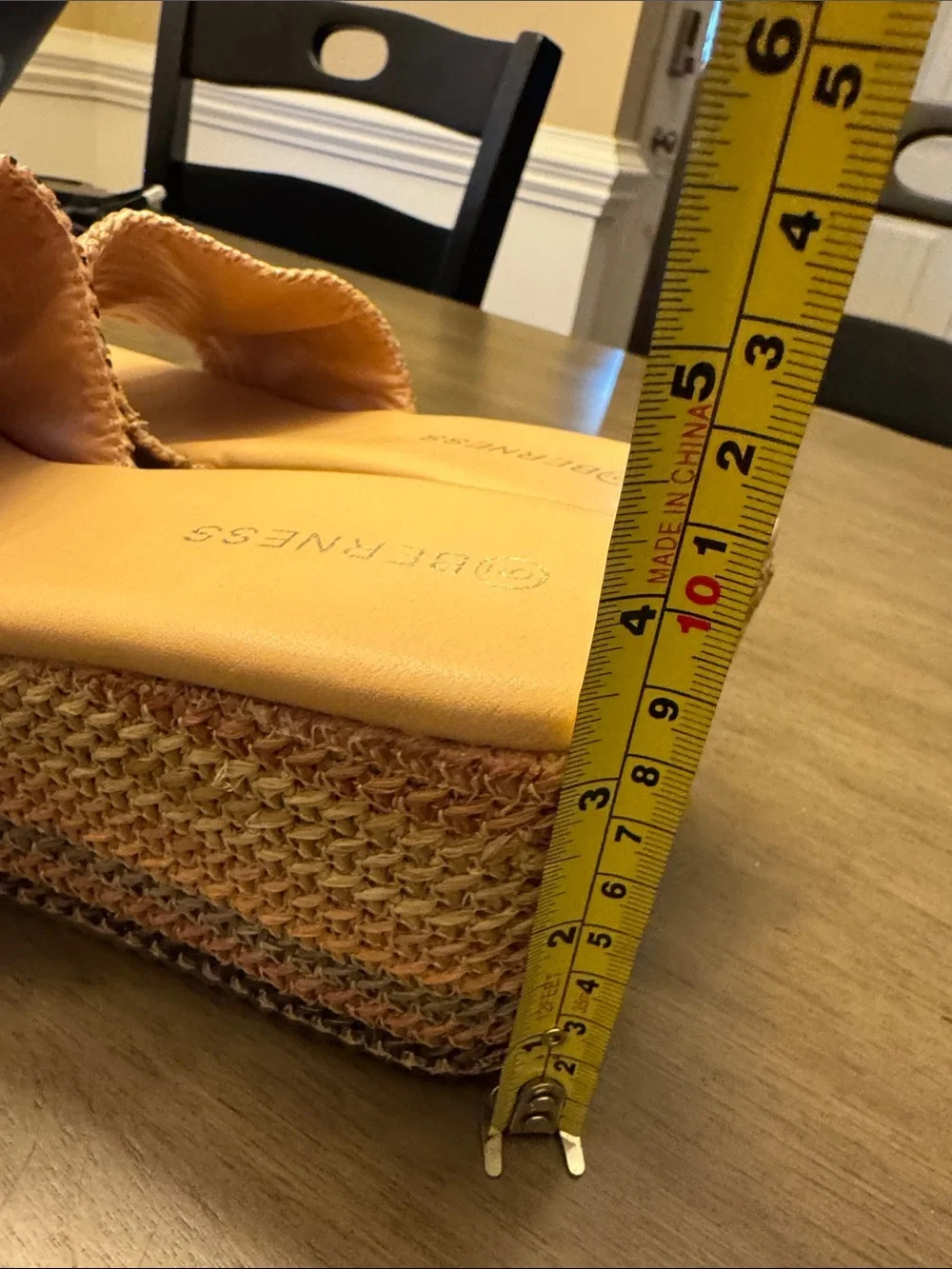 Platform Slide Sandals in Yellow and Tan by Berness